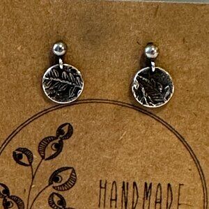 Ashley Weber handmade sterling silver leaf dangle earring